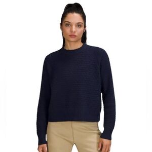 Lululemon Texture Play Crew Sweater in Navy Blue | XL-2XL